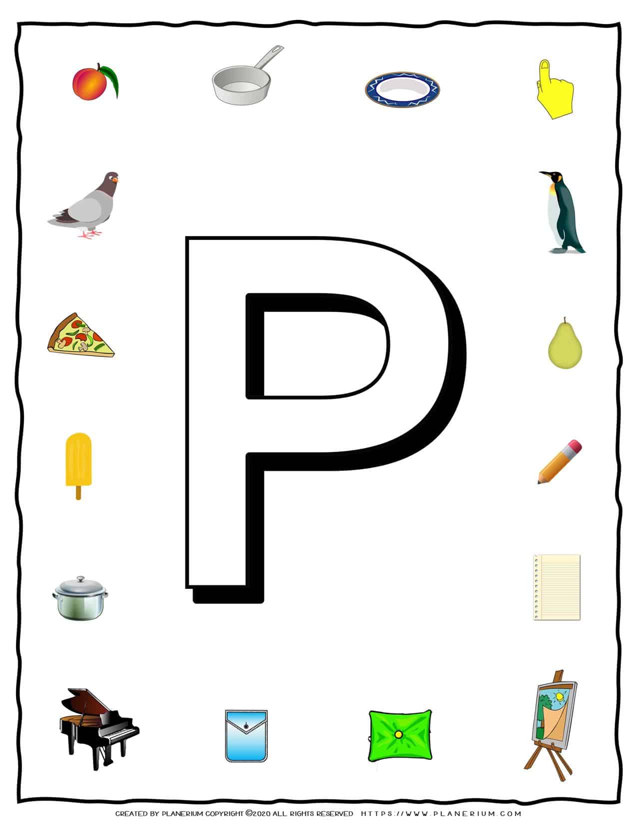 English Alphabet - Objects that starts with P | Planerium