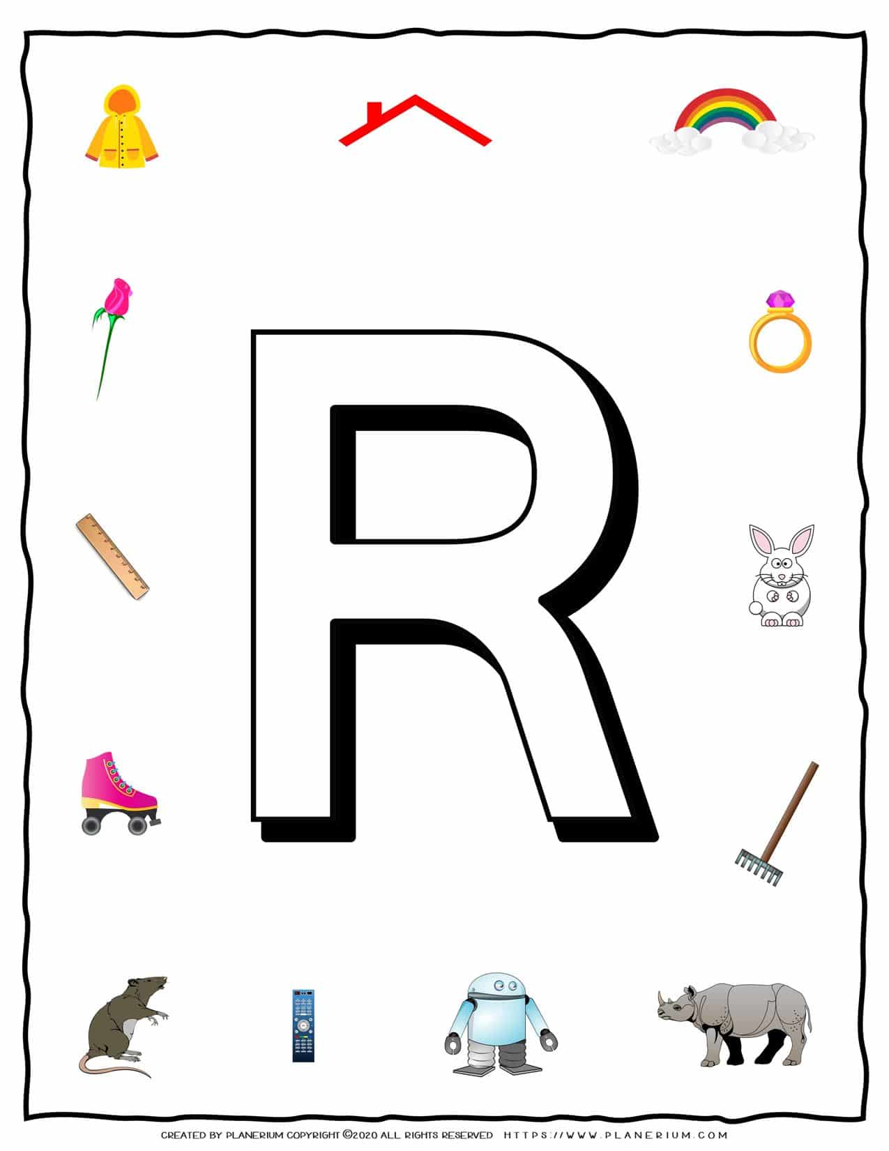 English Alphabet - Objects that starts with R | Planerium