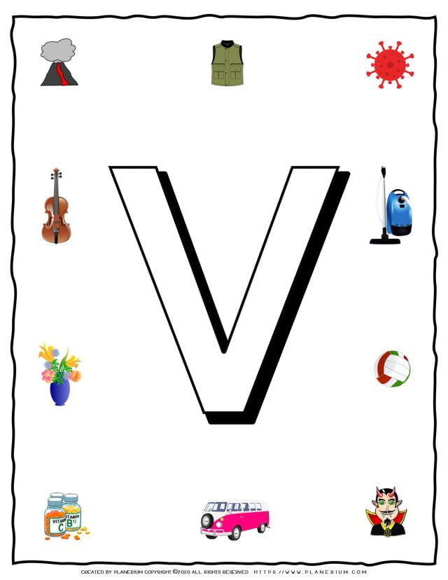 English Alphabet – Objects that starts with V