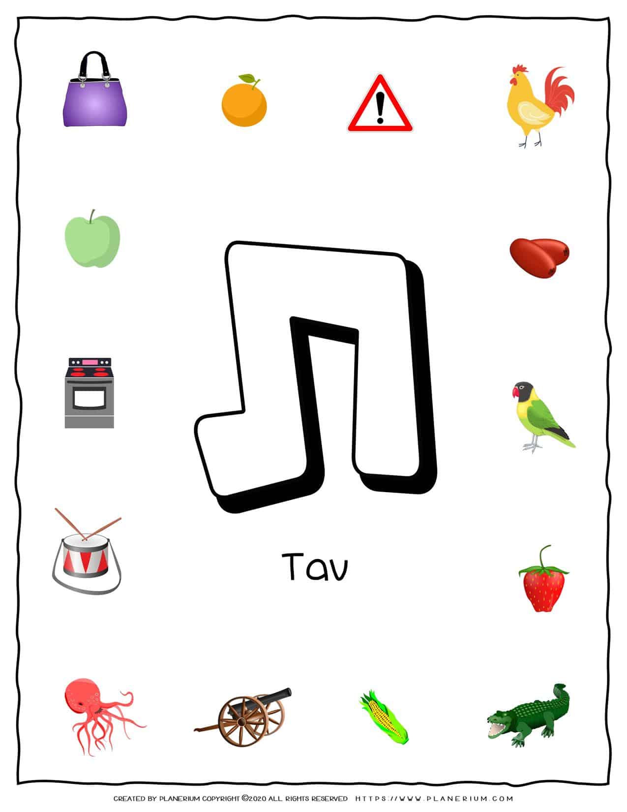 Hebrew Alphabet - Objects That Starts With Letter Tav | Planerium