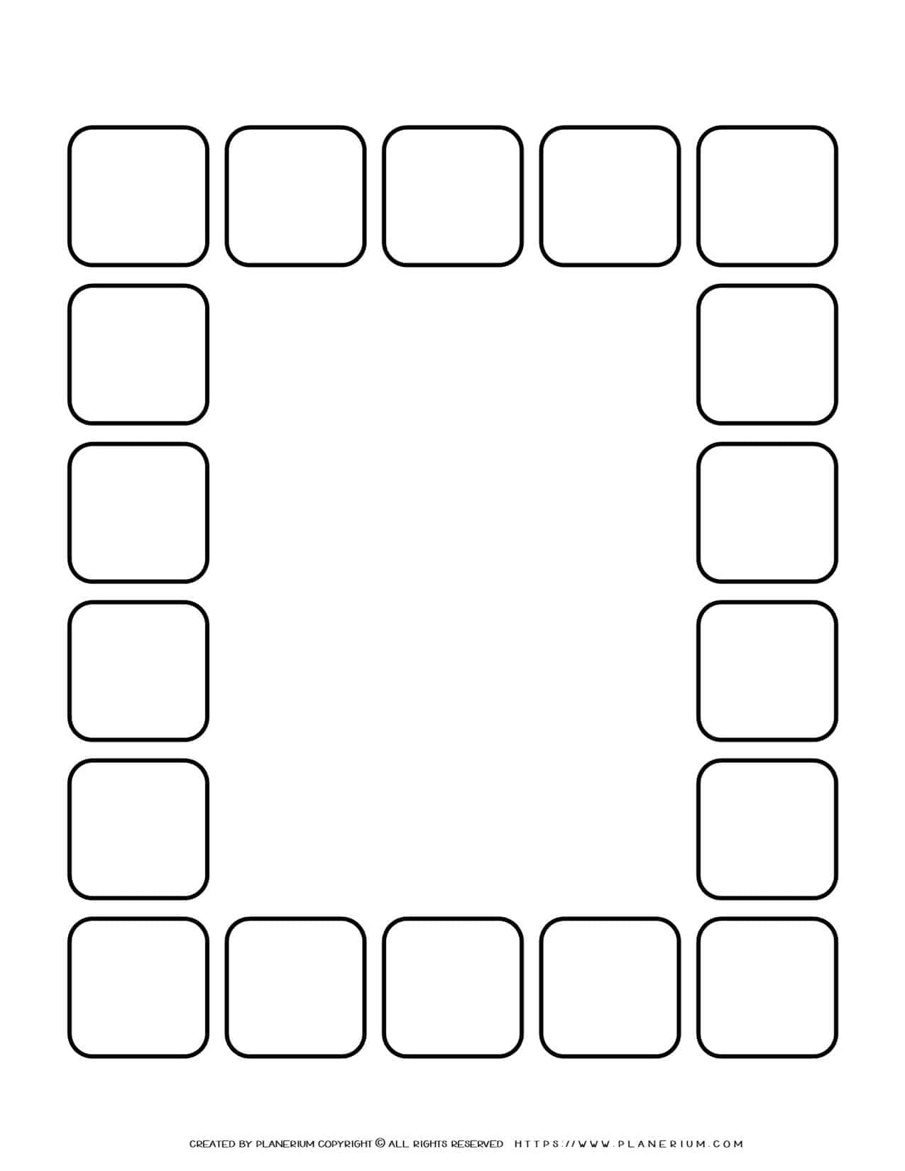 Sequence Chart Template - Four Squares on a Small Circle