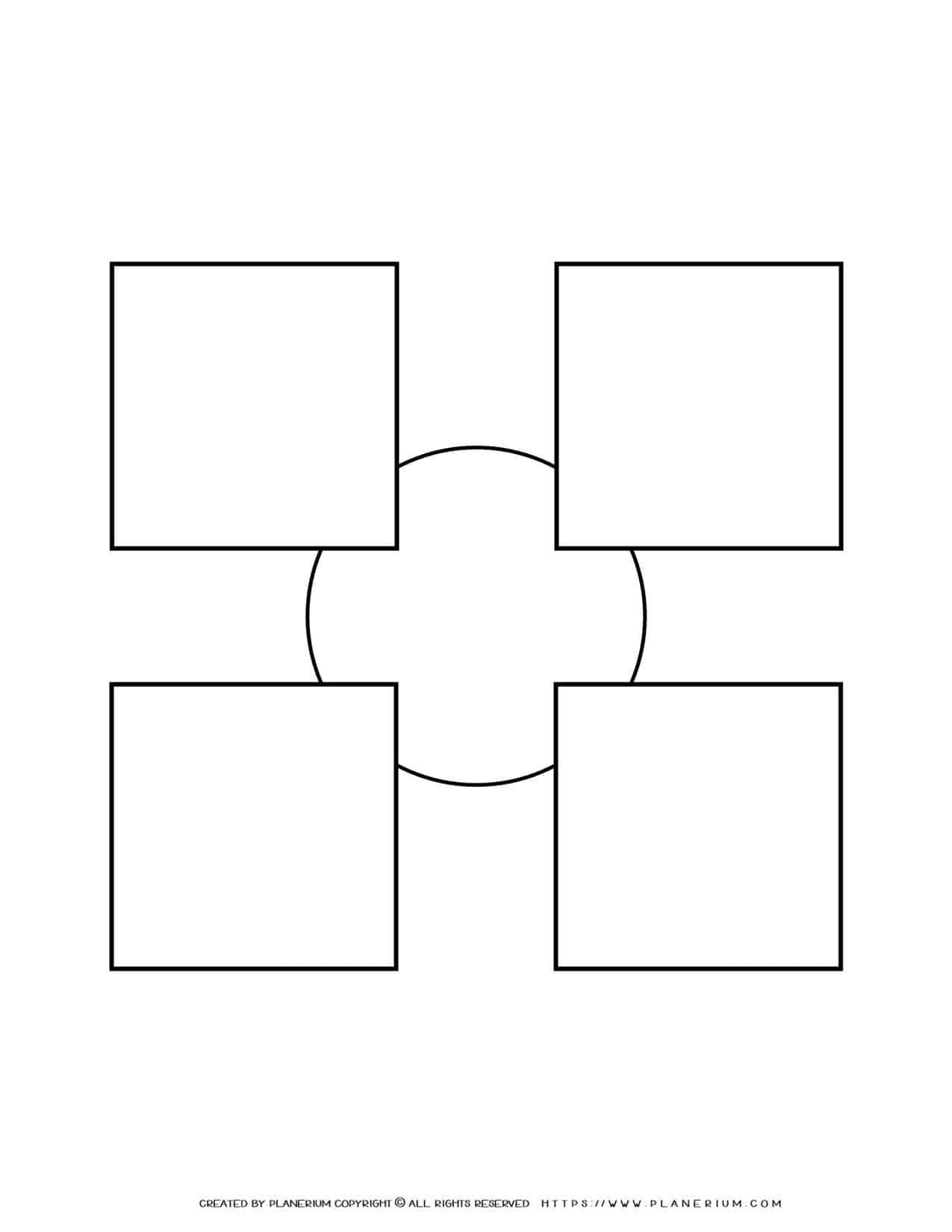 Sequence Chart Template - Four Squares on a Small Circle | Planerium