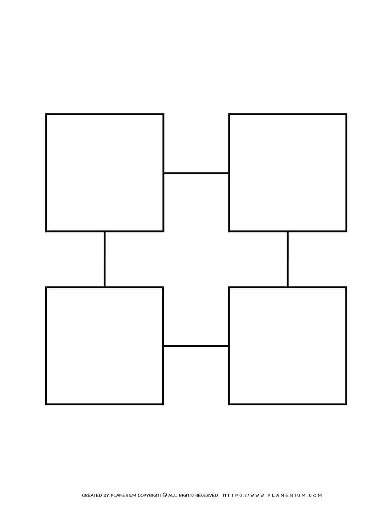 Four Squares Graphic Organizer  Graphic organizers, Four square