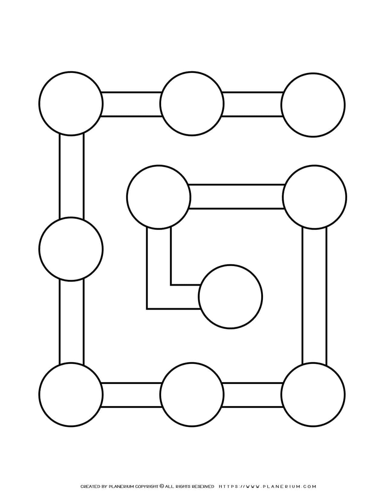 Sequence Chart Template - Nine Circles on a Spiral Shape | Planerium