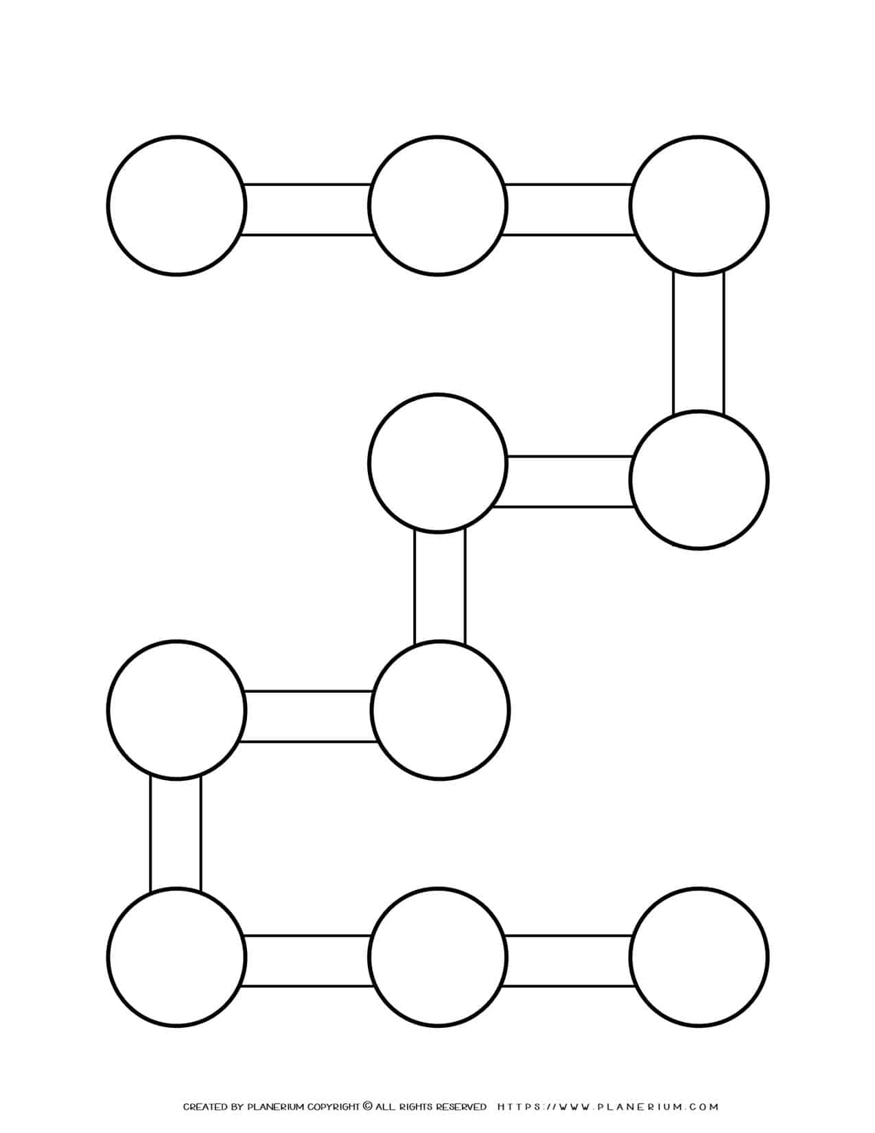 Sequence Chart Template - Ten Circles on 2 Shape | Planerium