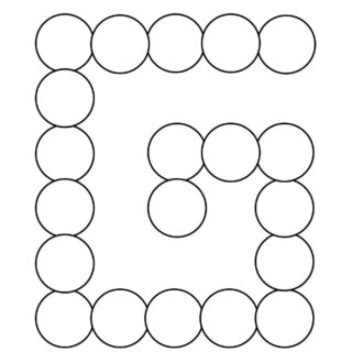 Sequence Chart Template - Twenty Circles on a G Shape | Planerium