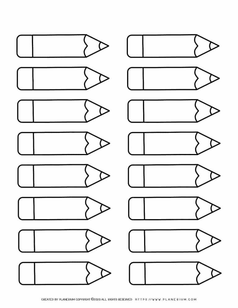 Sixteen Pencils Template | Planerium