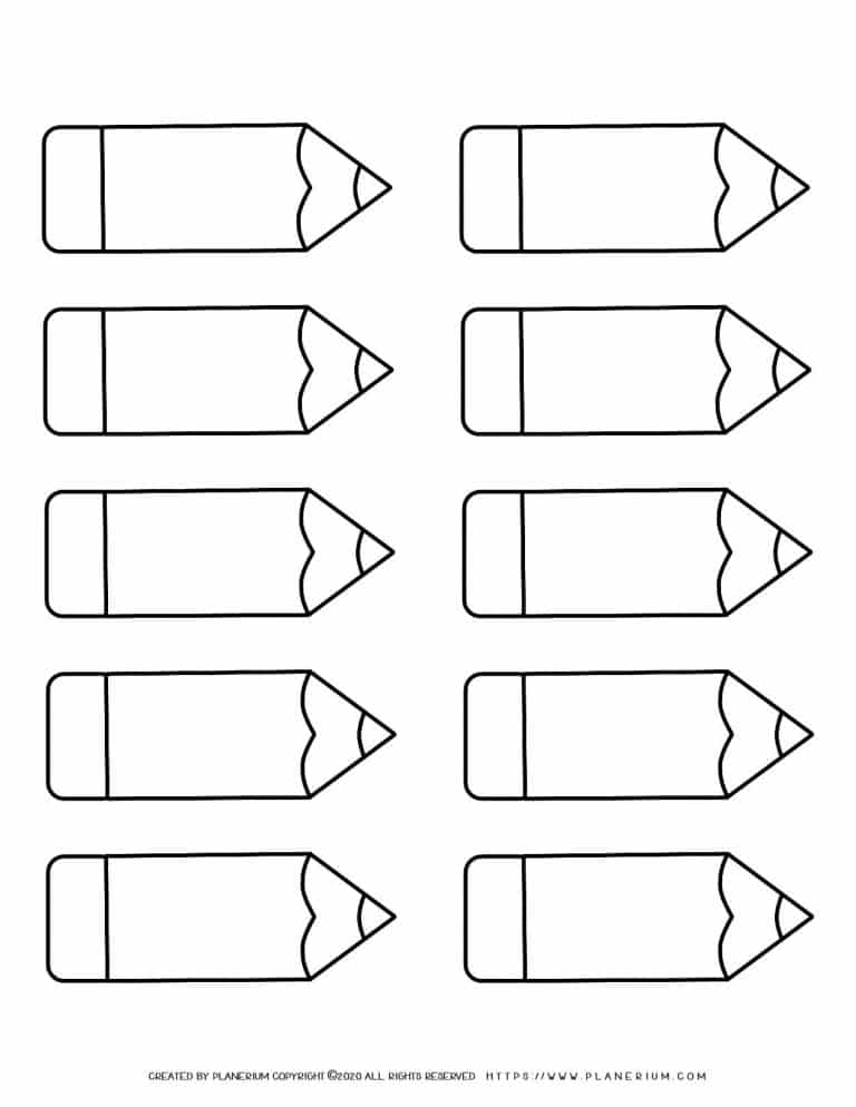 Ten Pencils Template | Planerium