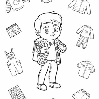 Clothes Coloring Page - Boy Clothes | Planerium
