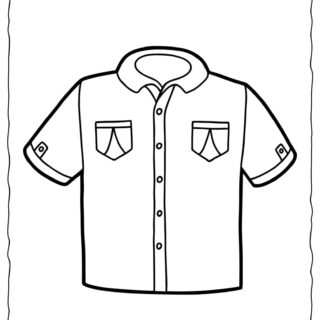 Clothes Coloring Page - Boy Short Sleeve Shirt | Planerium