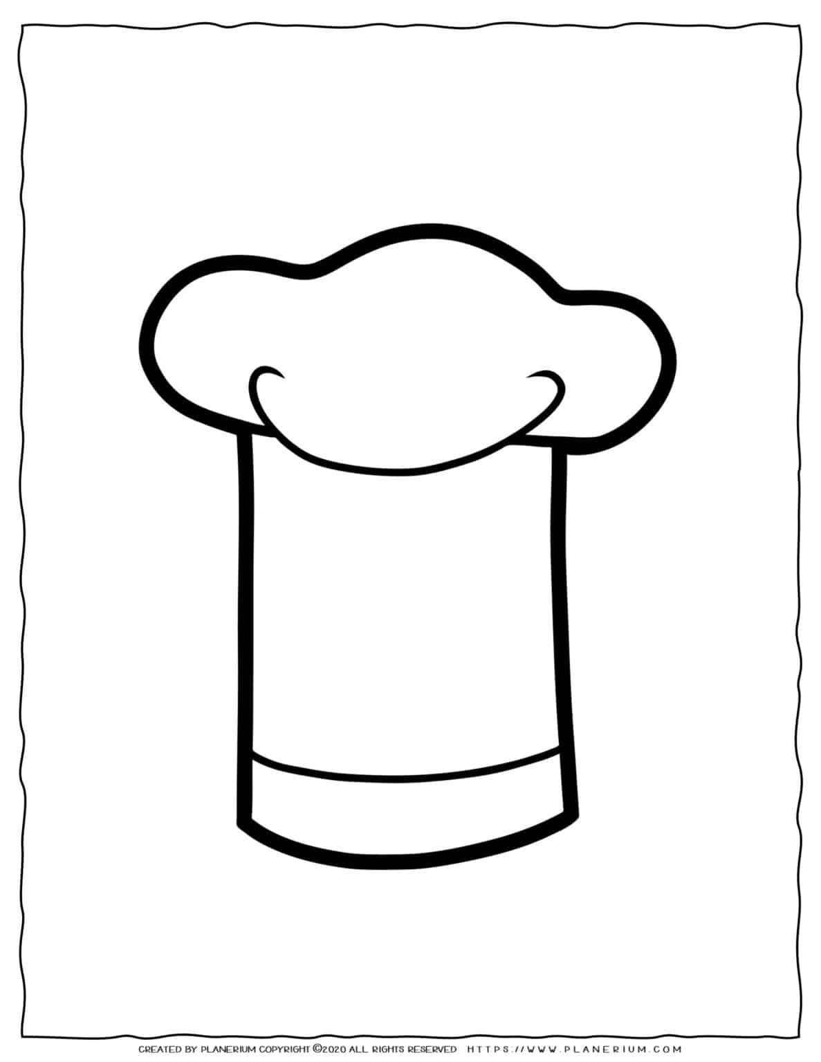 Clothes Coloring Page - Chef Hat | Planerium