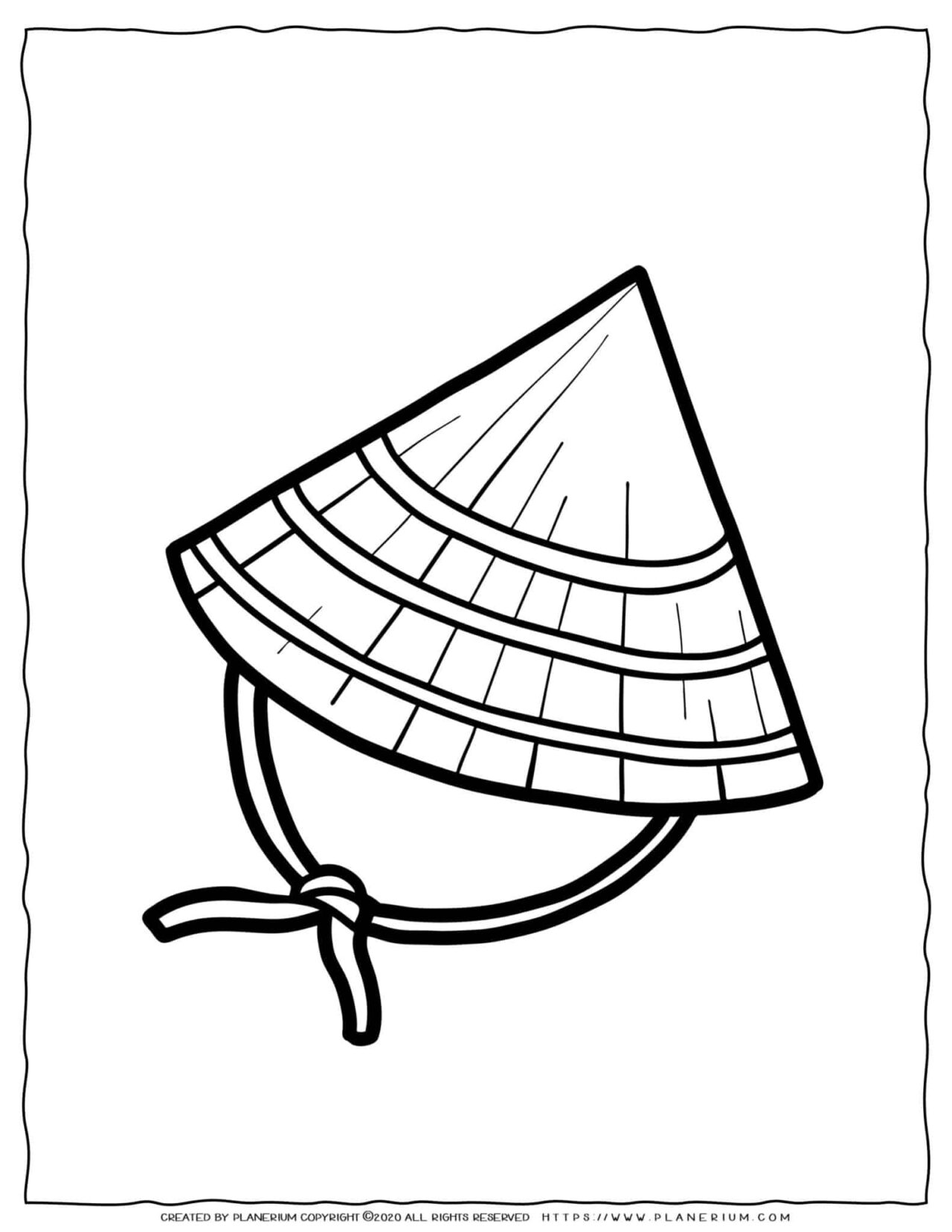 Clothes Coloring Page - Chinese Hat | Planerium