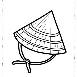 Clothes Coloring Page - Chinese Hat | Planerium