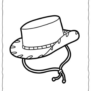 Clothes Coloring Page - Cowboy Hat | Planerium