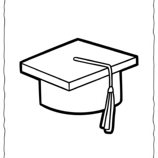 Graduation Hat Coloring Page for Kids