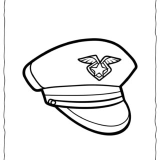 Clothes Coloring Page - Police Hat | Planerium