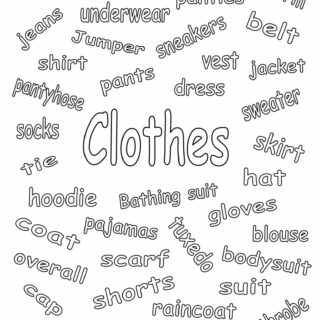 Clothes Coloring Page - Related Words | Planerium