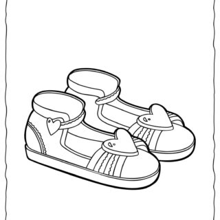Clothes Coloring Page - Sandals with a Heart | Planerium