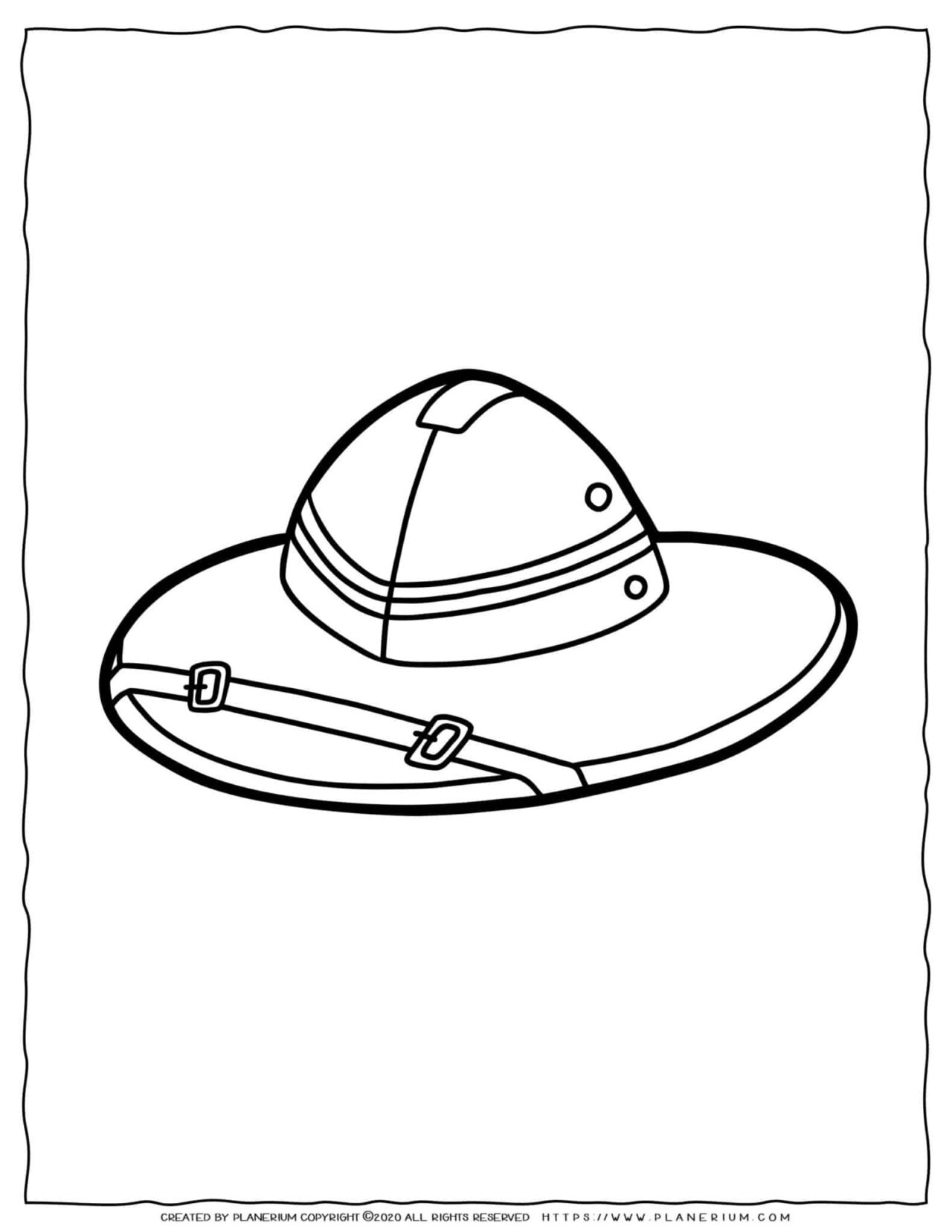 Clothes Coloring Page - Travel Hat | Planerium