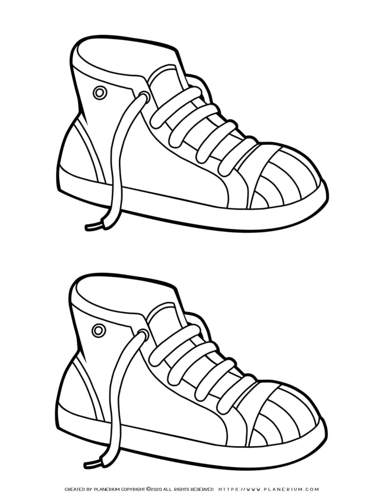 Clothes Coloring Page - Two Shoes Sneakers | Planerium
