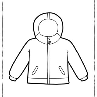 Clothes Coloring Page - Winter Coat | Planerium