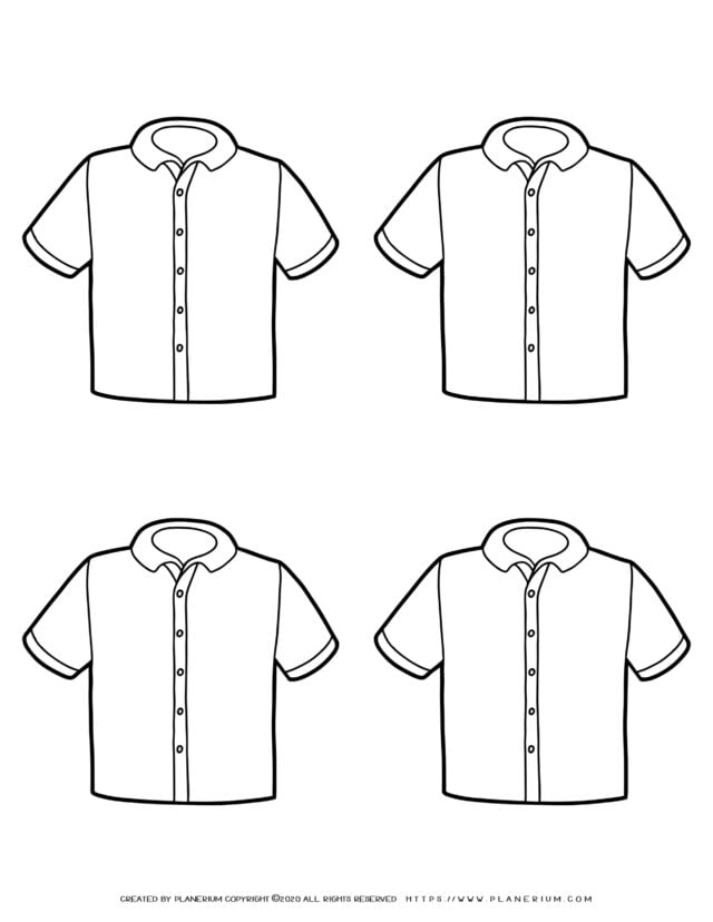 Clothes Template - Four Shirts | Planerium