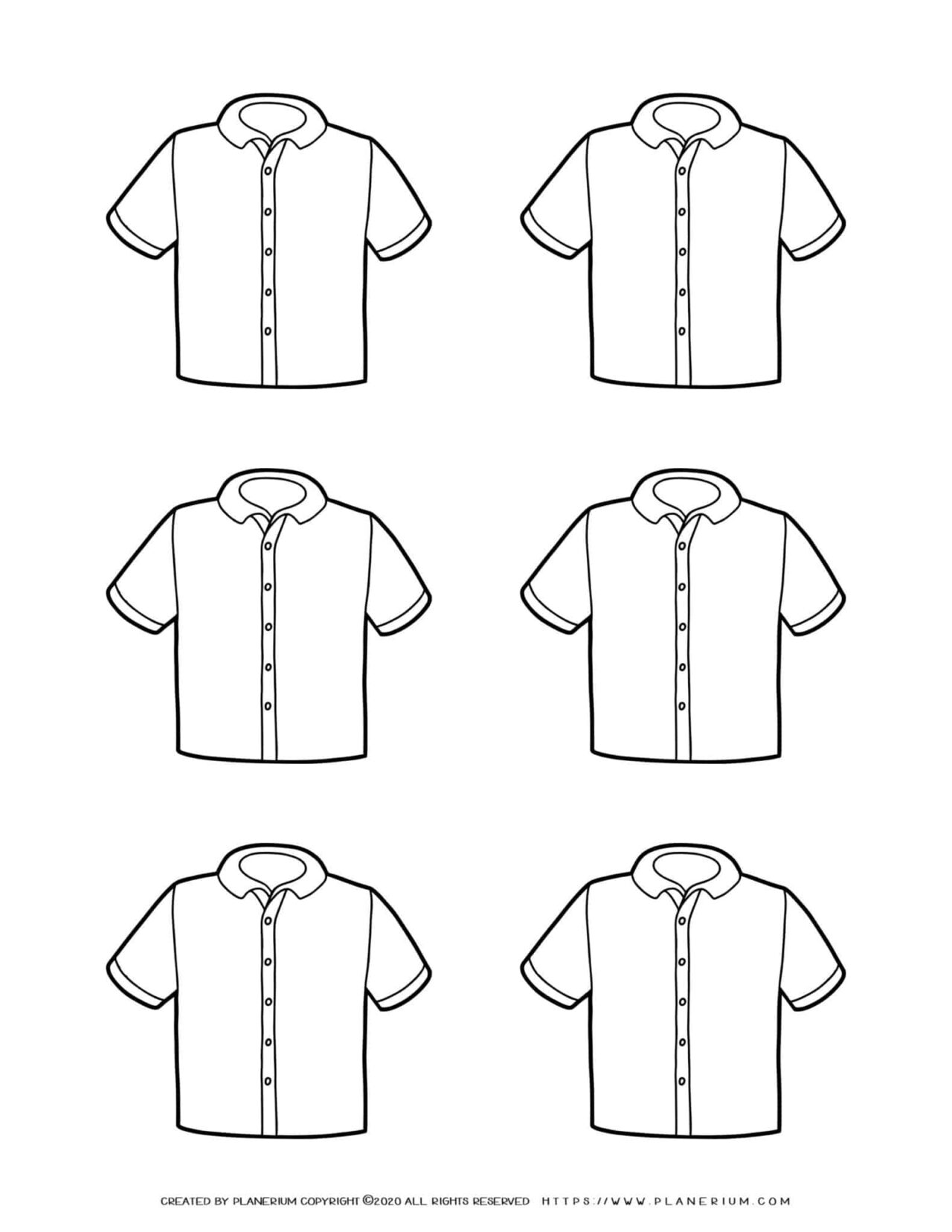 Clothes Template - Six Shirts | Planerium