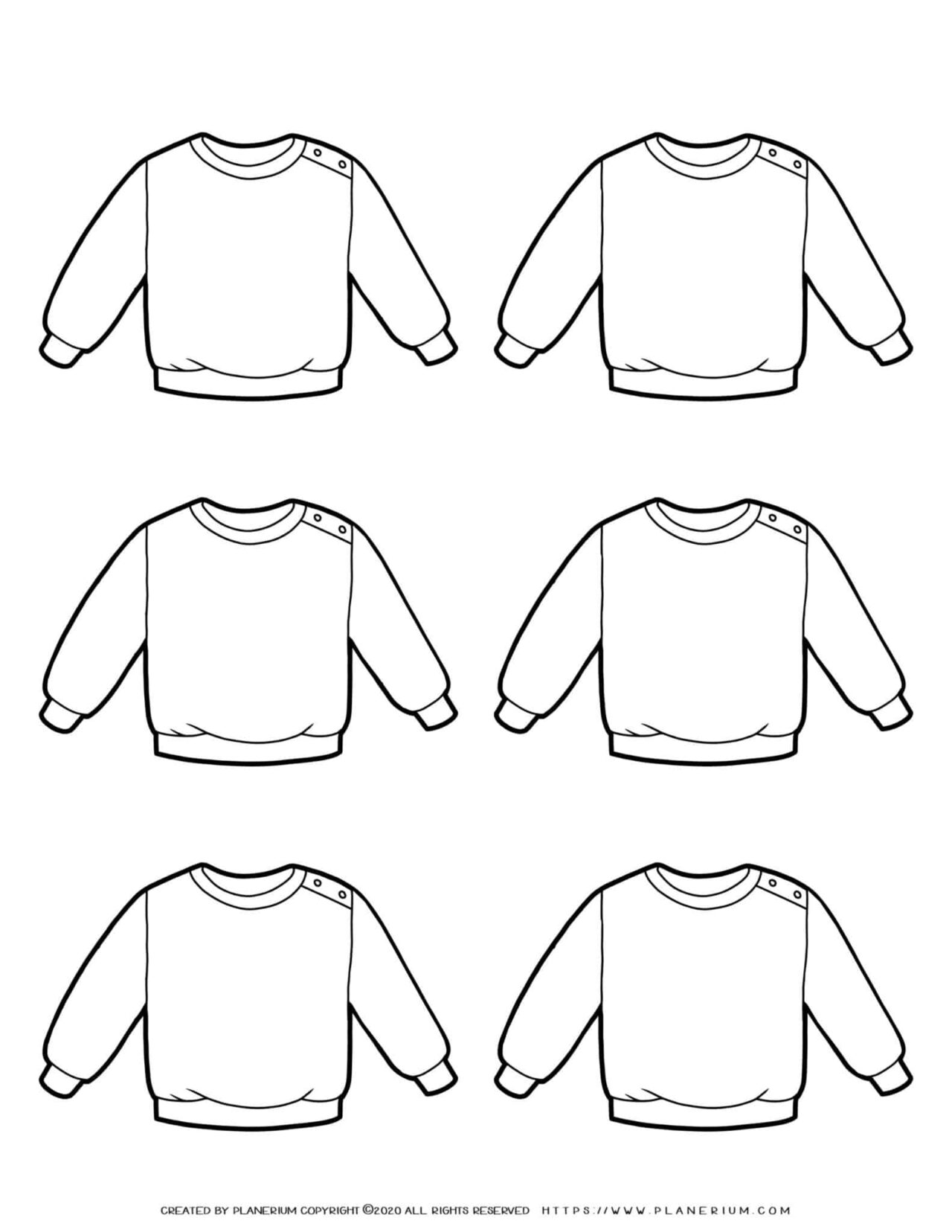 Clothes Template - Six Sweaters | Planerium