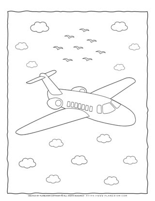 Transportation Coloring Page - Airplane | Planerium