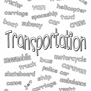 Transportation Coloring Page - Related Words | Planerium