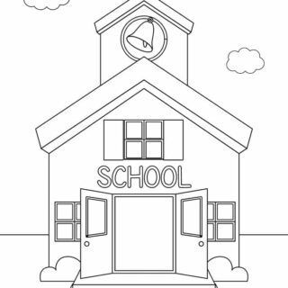 Back To School Coloring Page - Schoolhouse |  Planerium