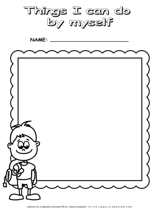 Back To School Worksheet - Things I Can Do - Boy |  Planerium