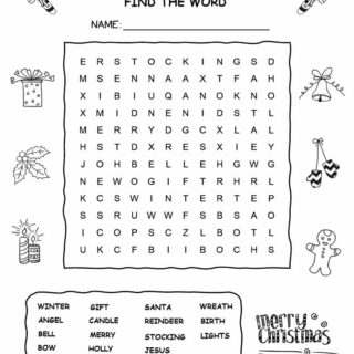 Christmas Word Search Puzzle with Fifteen Words | Planerium