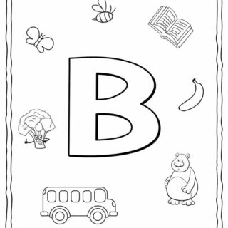English Alphabet - Things Starting With B - Coloring Page | Planerium