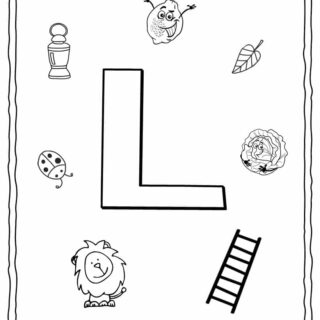 English Alphabet - Things Starting With L - Coloring Page | Planerium