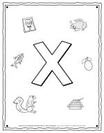 English Alphabet - Things Starting With X - Coloring Page | Planerium