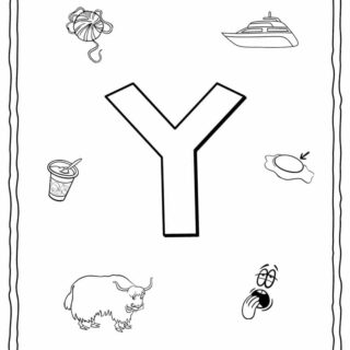 English Alphabet - Things Starting With Y - Coloring Page | Planerium