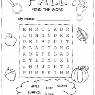 Fall Word Search - Five Words | Planerium