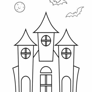 Halloween Coloring Page - Haunted House | Planerium