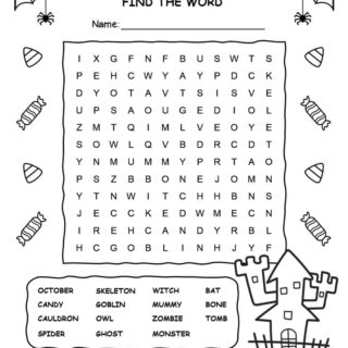 Halloween Word Search Puzzle with Fifteen Words | Planerium