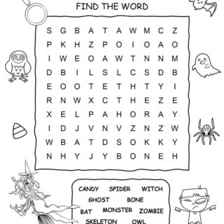 Halloween Word Search Puzzle with Ten Words | Planerium