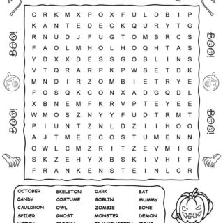 Halloween Word Search Puzzle with Twenty Words | Planerium