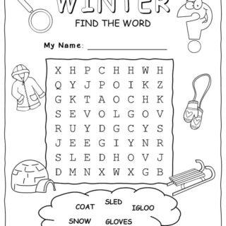 Winter Word Search - Five Words | Planerium