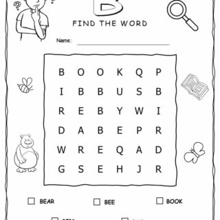 Word Search - Words That Start With B - Five Words | Planerium