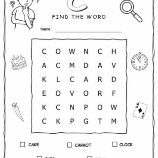 Word Search - Words That Start With C - Five Words | Planerium