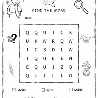 Word Search - Words That Start With Q - Five Words | Planerium