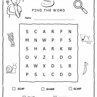 Word Search - Words That Start With S - Five Words | Planerium