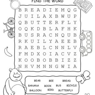 Word Search - Words That Start With B - Ten Words Puzzle | Planerium