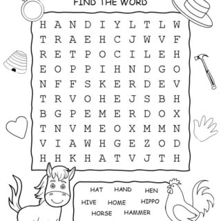 Word Search - Words That Start With H - Ten Words Puzzle | Planerium