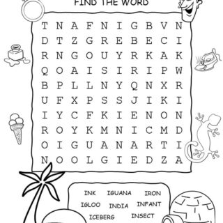 Word Search - Words That Start With I - Ten Words Puzzle | Planerium